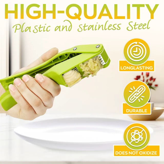 Alt view image 3 of 6 - 2 in 1 Garlic Slicer and Press, Stainless Steel with Durable Plastic