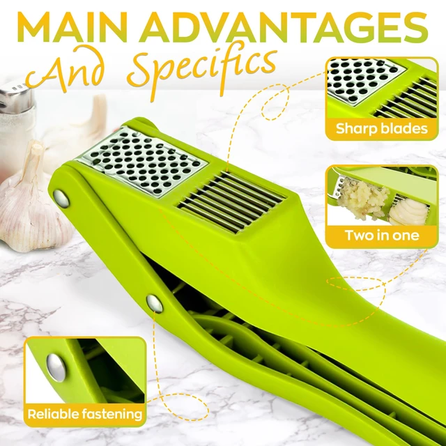 Alt view image 2 of 6 - 2 in 1 Garlic Slicer and Press, Stainless Steel with Durable Plastic