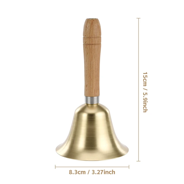Alt view image 6 of 7 - Flezoo 3.15inch Brass Super Loud Hand Bell for Dinner Wedding Office