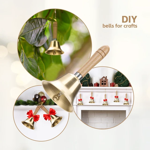 Alt view image 2 of 7 - Flezoo 3.15inch Brass Super Loud Hand Bell for Dinner Wedding Office