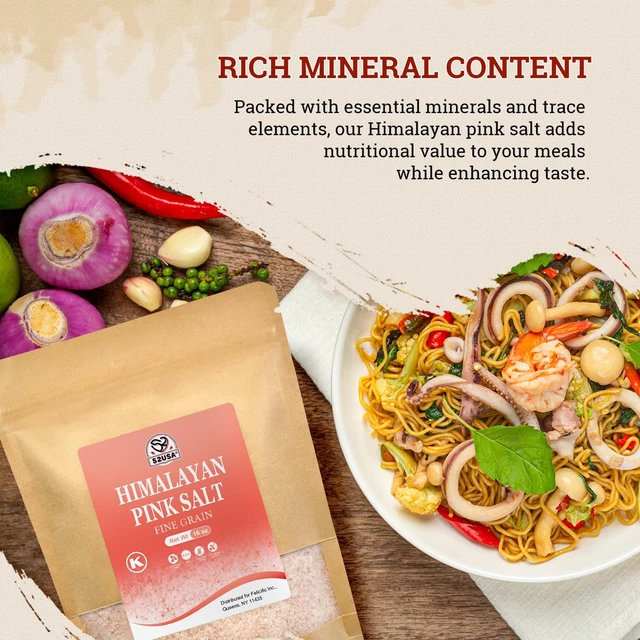 Alt view image 6 of 6 - 52USA Himalayan Pink Salt Fine Grain, 1 lb Resealable Bag, Pure Pink Table Salt, Natural Mineral Salt, Kosher, No Artificial Colors, No Additives, No Gluten, for Cooking, Baking, Seasoning & Daily Use