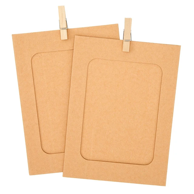 Alt view image 2 of 6 - joycraft 20Pcs Paper Photo Frames, 4x6 Inch Kraft Paper Picture Frames, Hanging Photo Display Banner, DIY Clip Photo Display Holders for Home, Office, Wedding, and Party Decor