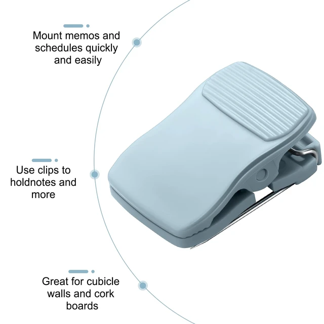Alt view image 3 of 6 - Chiisong 15 Pcs Cubicle Clips for Fabric Walls, Blue