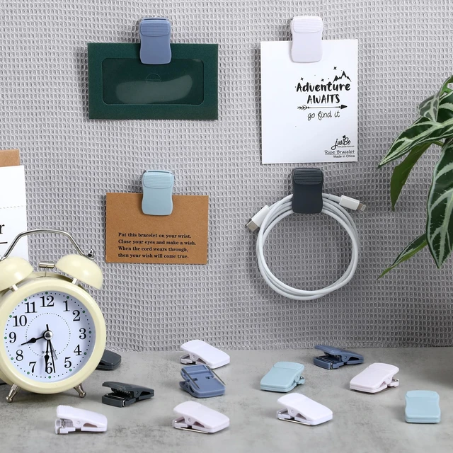 Alt view image 2 of 6 - Chiisong 15 Pcs Cubicle Clips for Fabric Walls, Blue
