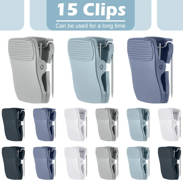Alt view image 6 of 6 - Chiisong 15 Pcs Cubicle Clips for Fabric Walls, Blue
