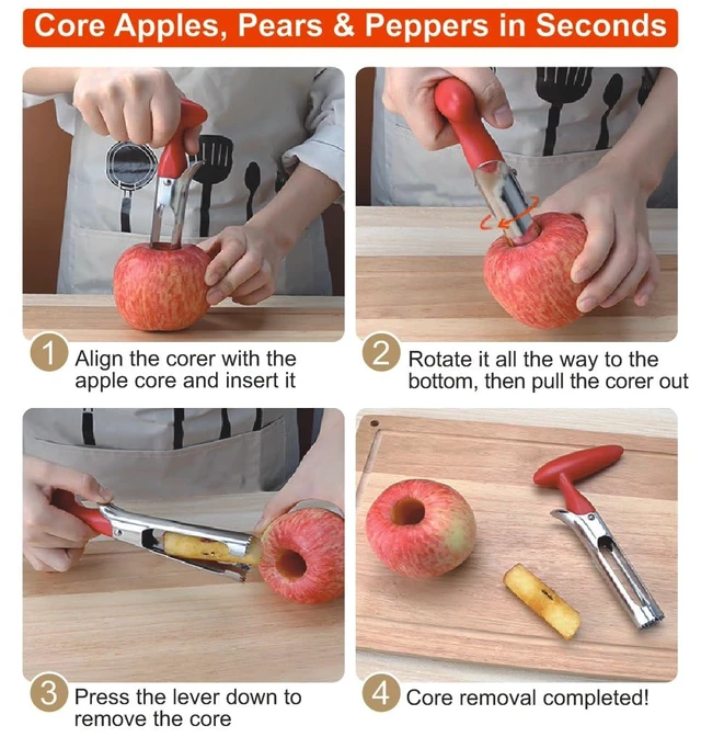 Alt view image 6 of 6 - Pineapple Corer and Slicer Tool, Pineapple Cutter and Corer, Stainless Steel Pineapple Peeler, Easy Pineapple core remover decorer, Eye Removal Tool, Pelador De Piña (Black with Measure marks)