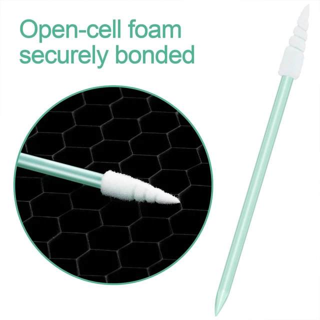 Alt view image 7 of 7 - Chinco 200 Pcs Cleaning Swabs 2.56'' Pointed Tip Sticks, Cyan