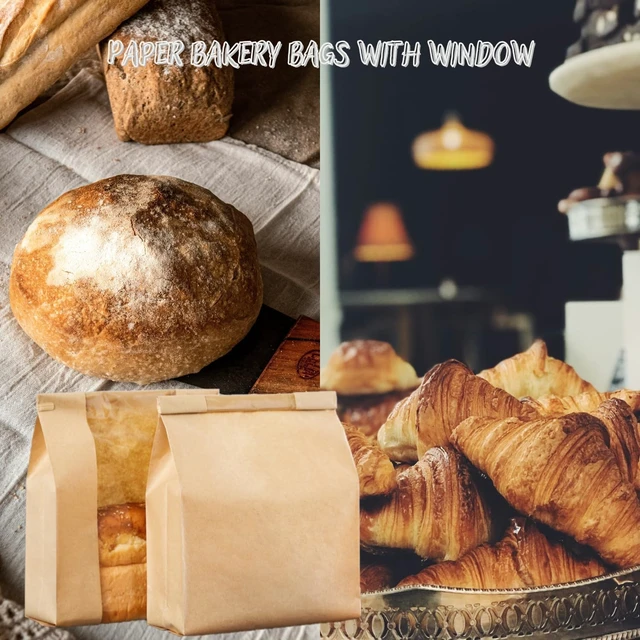Alt view image 3 of 6 - Paper Bread Bags for Sourdough 15Pcs Homemade Bread Gift Bags with Sticker