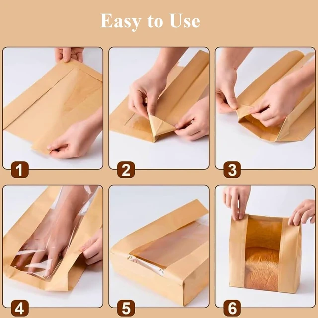 Alt view image 4 of 6 - Paper Bread Bags for Sourdough 15Pcs Homemade Bread Gift Bags with Sticker