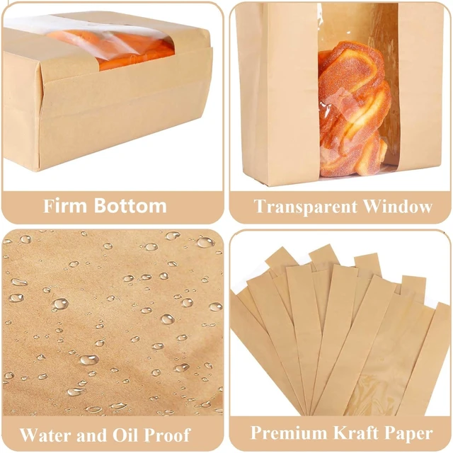 Alt view image 2 of 6 - Paper Bread Bags for Sourdough 15Pcs Homemade Bread Gift Bags with Sticker