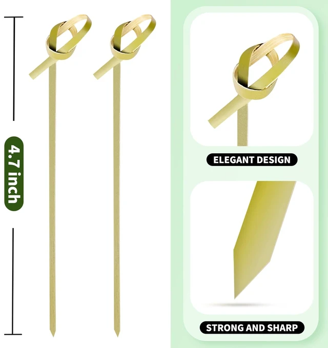 Alt view image 2 of 6 - 200PCS Cocktail Picks, Bamboo Knot Skewers, Fancy Toothpicks for Appetizers