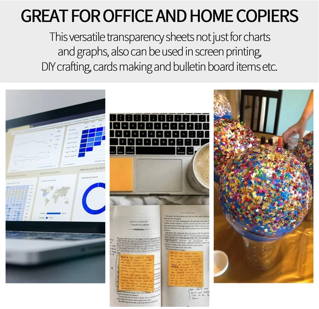 Alt view image 2 of 6 - 30 Sheets Inkjet Transparency Film 100% Clear Acetate Sheets for Crafts