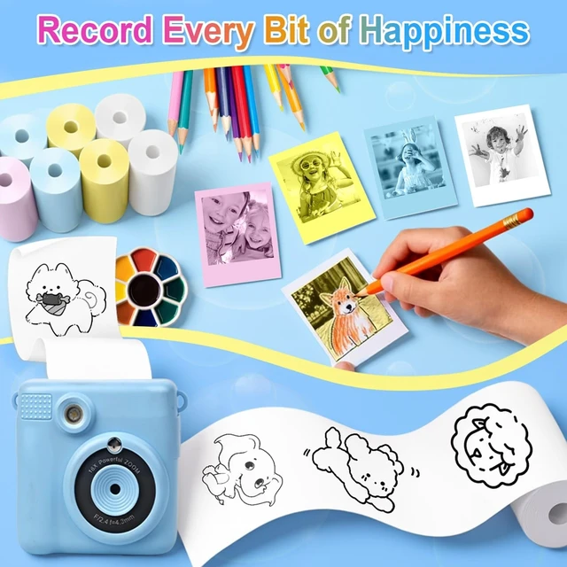 Alt view image 4 of 6 - 18 Rolls Kids Camera Paper Roll Refill Compatible with Most Instant Print Cameras for Kids BPA Free (2.24"x0.98" )