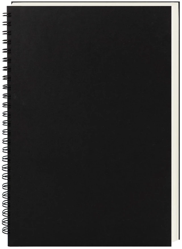 Main image of DSTELIN 9 inch x 6 inch, 100GSM, Blank Spiral Notebook, 1-Pack, Soft Cover, Sketch book, 160 Pages / 80 Sheets, (Black)