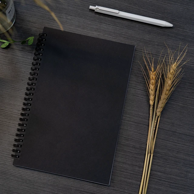 Alt view image 7 of 7 - DSTELIN 9 inch x 6 inch, 100GSM, Blank Spiral Notebook, 1-Pack, Soft Cover, Sketch book, 160 Pages / 80 Sheets, (Black)