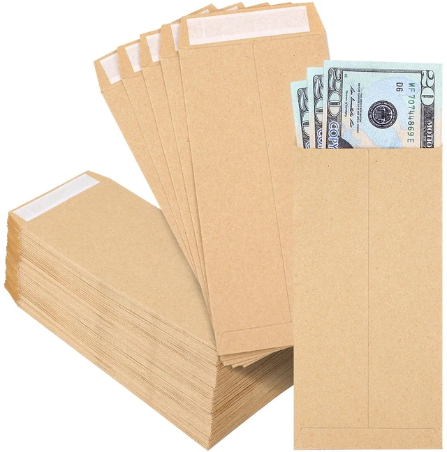 Main image of Joyberg 120 PCS Money Envelopes for Cash Kraft Paper, 6.5x3.2 Small Cash Envelopes for Self-Adhesive, Money Saving Challenge Coin Envelopes for Coin, Check, Budget, Small Item Organizer