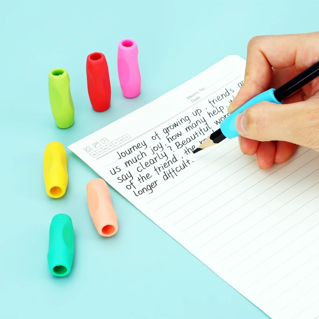 Alt view image 5 of 6 - Triangle Pencil Grips for Adults, Gel Pen Grips, 40pcs 8 Colors