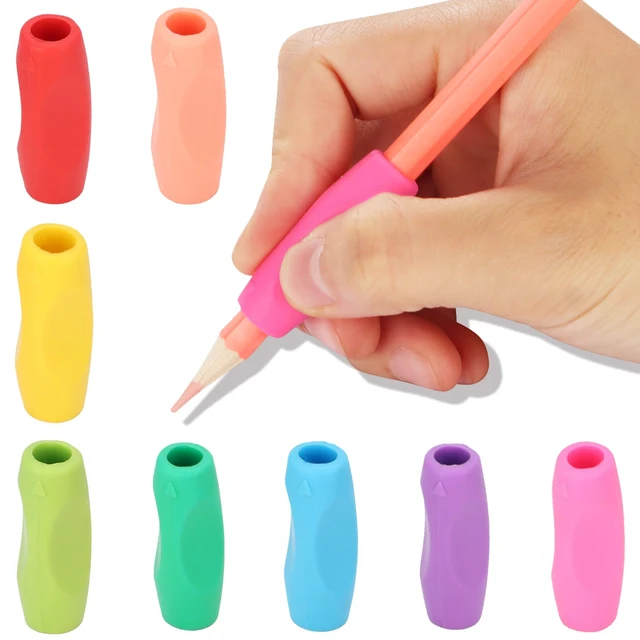 Alt view image 2 of 6 - Triangle Pencil Grips for Adults, Gel Pen Grips, 40pcs 8 Colors
