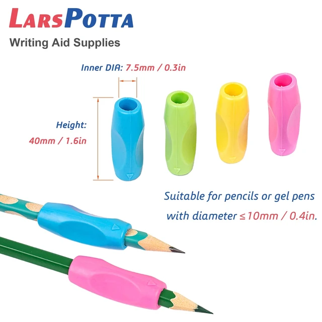 Alt view image 3 of 6 - Triangle Pencil Grips for Adults, Gel Pen Grips, 40pcs 8 Colors