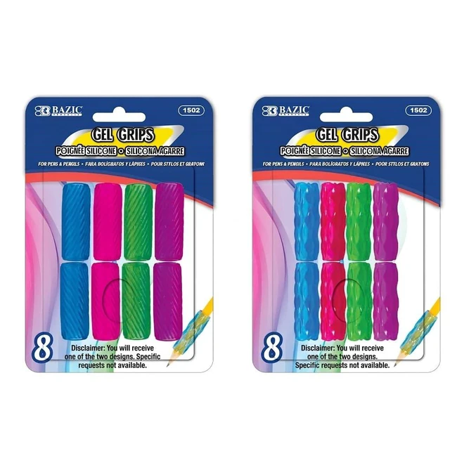 Main image of BAZIC PRODUCTS Gel Pencil & Pen Grips, Assorted, 8 Ct