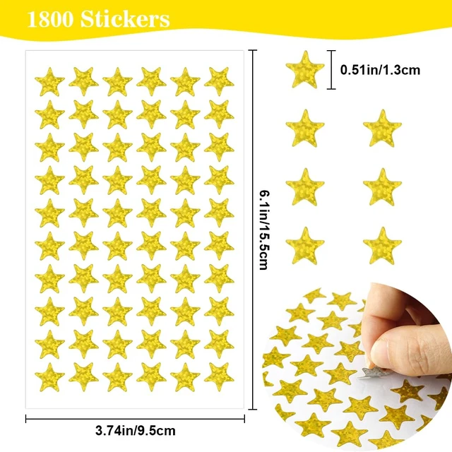 Alt view image 4 of 6 - 1800 PCS Gold Star Stickers, 30 Sheets Holographic Gold Star Sticker for Kids Reward, Foil Stars Stickers, Small Mini Stars Sticker for School Planner, Behavior Chart, Classroom Teacher Supplies