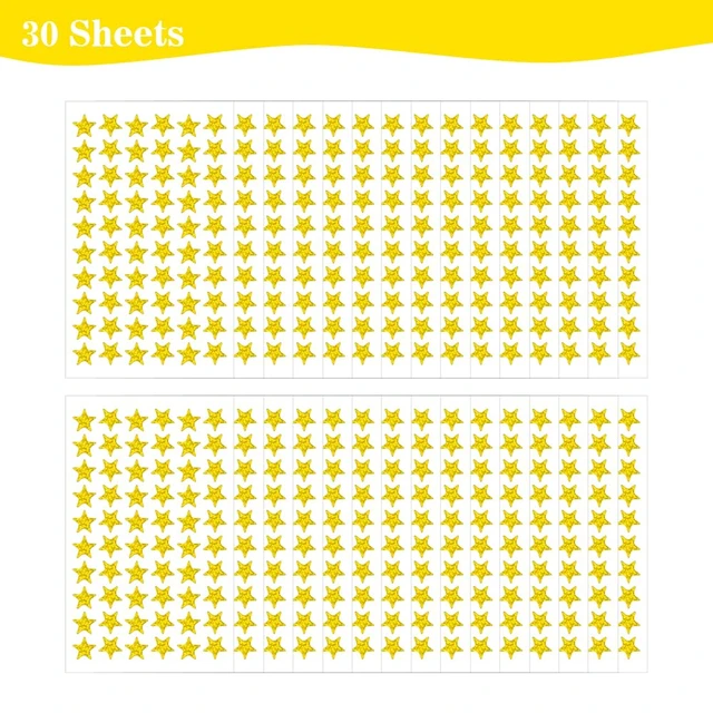 Alt view image 3 of 6 - 1800 PCS Gold Star Stickers, 30 Sheets Holographic Gold Star Sticker for Kids Reward, Foil Stars Stickers, Small Mini Stars Sticker for School Planner, Behavior Chart, Classroom Teacher Supplies