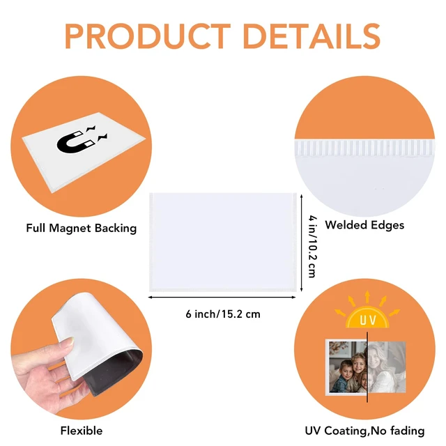Alt view image 6 of 6 - Magnetic Picture Frames for Refrigerator 4x6, 10 Pack White