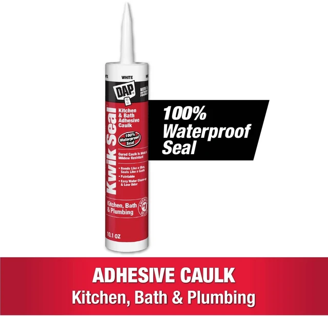 Main image of DAP Kwik Seal 10.1 oz White Adhesive Kitchen and Bath Acrylic Latex Caulk