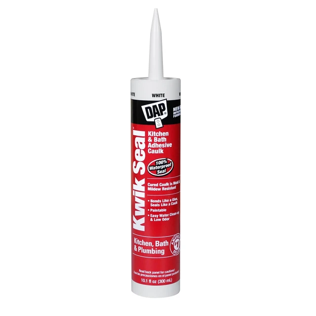 Alt view image 6 of 6 - DAP Kwik Seal 10.1 oz White Adhesive Kitchen and Bath Acrylic Latex Caulk
