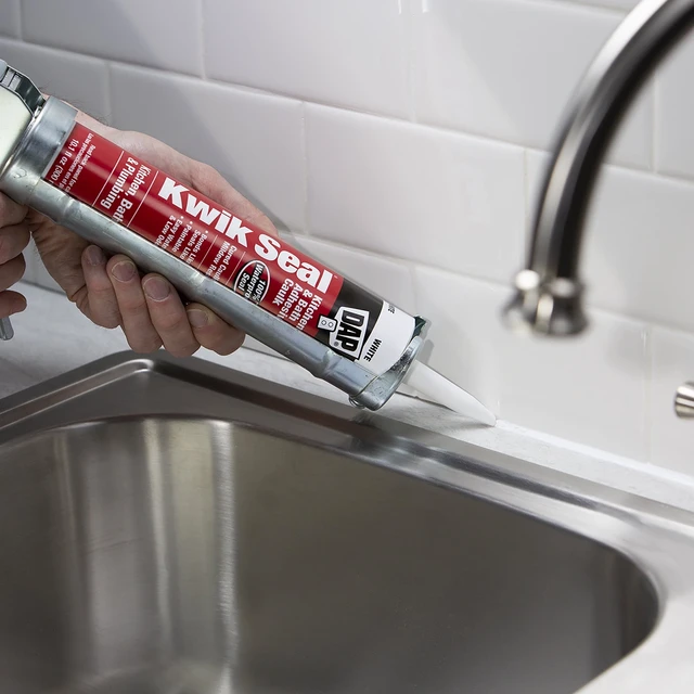 Alt view image 4 of 6 - DAP Kwik Seal 10.1 oz White Adhesive Kitchen and Bath Acrylic Latex Caulk