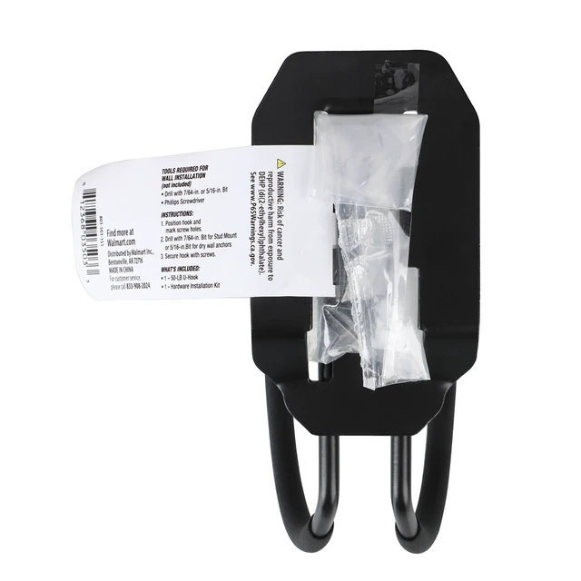 Alt view image 2 of 5 - Hyper Tough Hyper Stack Garage Storage J Hook, Black