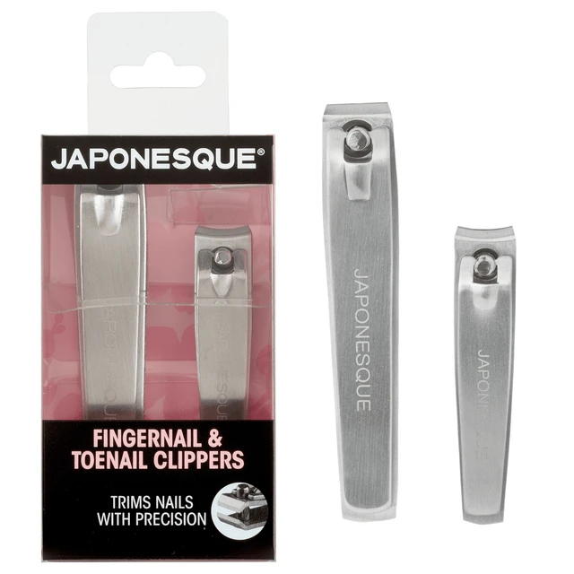 Main image of Japonesque Fingernail & Toenail Clippers, Stainless Steel, 2 pack
