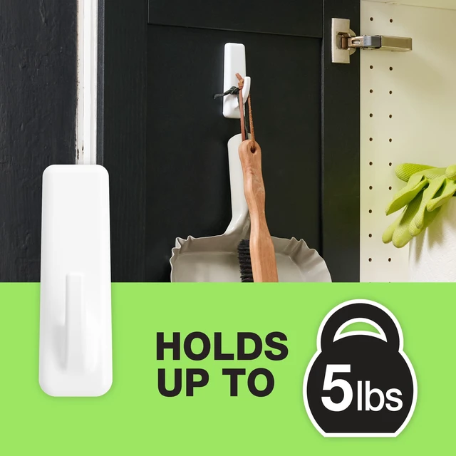 Alt view image 4 of 4 - FrogTape reMOVEables Large White Utility Hooks, 6 Hooks and 12 Adhesive Strips