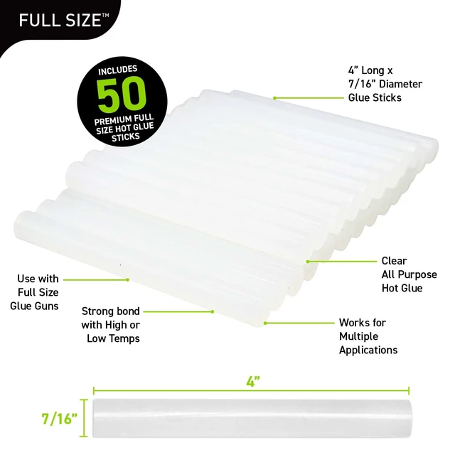 Alt view image 5 of 5 - Surebonder Full Size Hot Glue Sticks 50-Pack, Clear, Non-Toxic, Multi-Temp, 4-Inch x 0.43-Inch for Full Size Glue Guns, DIY, Arts, Crafts & Home Repairs