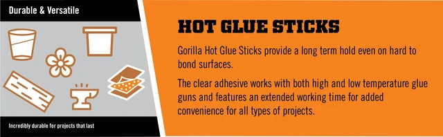 Alt view image 4 of 6 - Gorilla Glue Clear 4 inch Dual Temp Full-Size Hot Glue Sticks, 30 Count