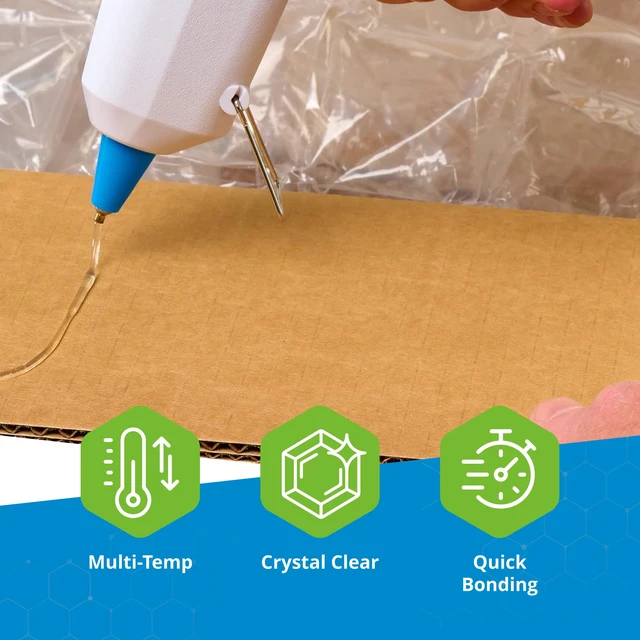 Alt view image 6 of 6 - AdTech Crystal Clear Multi Temp Full Size Hot Glue Sticks, Full Size 10" x .44", 24 Sticks