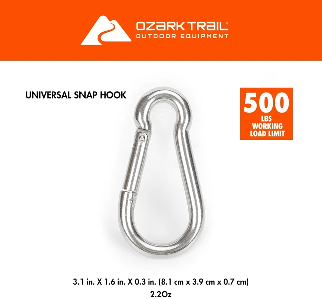 Alt view image 6 of 6 - Ozark Trail 3-1/8" Universal Snap Hook, Silver