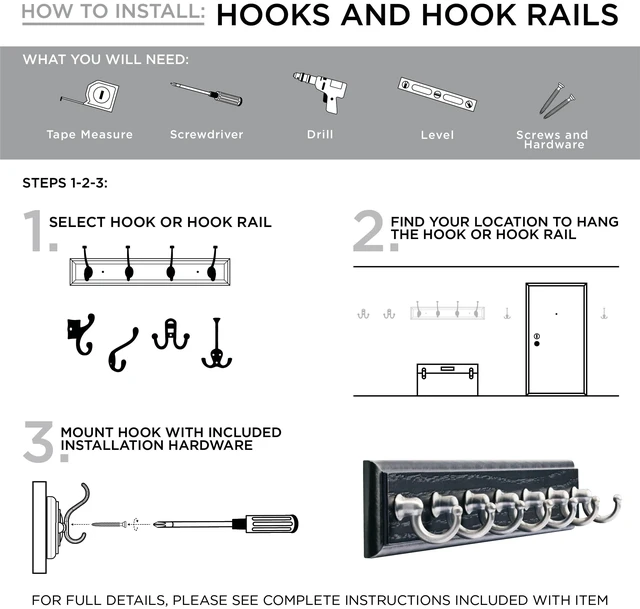 Alt view image 5 of 7 - Better Homes & Gardens Gorham 2-Prong Hook, Satin Nickel, 35 lb Weight Limit