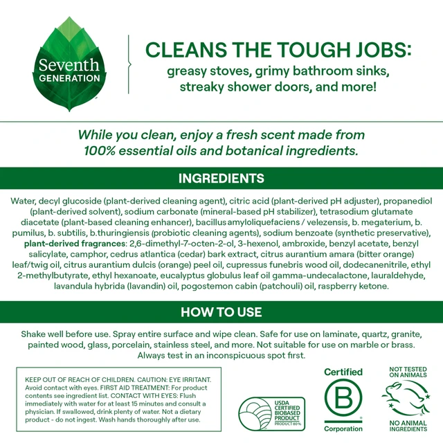 Alt view image 4 of 6 - Seventh Generation Probiotic Multi-Surface Cleaner, Fresh Breeze, 9.4 oz