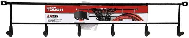 Alt view image 7 of 7 - Hyper Tough Screw Mounted Steel Multi-Hook Rack, Black Finish, 2.5 in x 5.72 in x 17 in