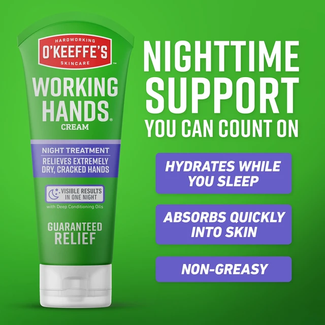 Alt view image 5 of 6 - O'Keeffe's Working Hands Night Treatment Hand Cream, 3 Ounce Tube