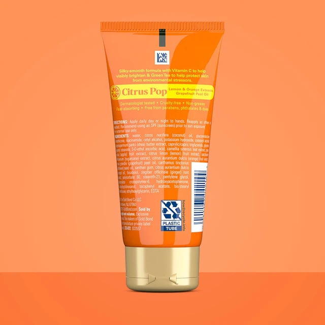 Alt view image 6 of 6 - Gold Bond Citrus Pop Glowing Hand Cream, Everyday Hand Cream with Vitamin C to Help Visibly Brighten and Green Tea to Help Protect Skin from Environmental Stressors, Vibrant Citrus Pop Scent, 3 oz