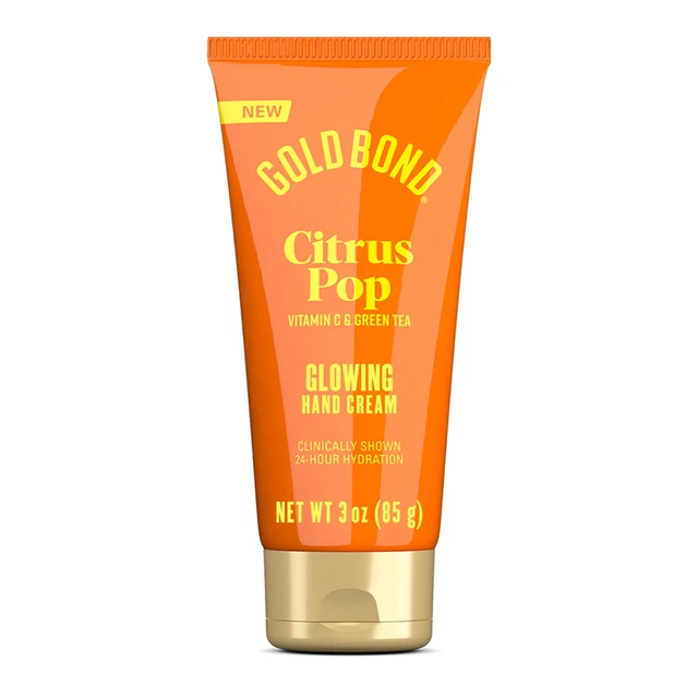 Alt view image 2 of 6 - Gold Bond Citrus Pop Glowing Hand Cream, Everyday Hand Cream with Vitamin C to Help Visibly Brighten and Green Tea to Help Protect Skin from Environmental Stressors, Vibrant Citrus Pop Scent, 3 oz