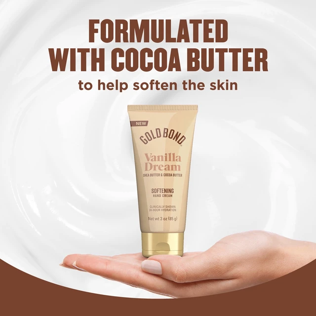Alt view image 3 of 6 - Gold Bond Vanilla Dream Softening Hand Cream, Luxurious Everyday Hand Cream with Shea Butter to Help Boost Skin Moisture and Cocoa Butter to Help Soften Skin, Warm Vanilla Dream Scent, 3 oz