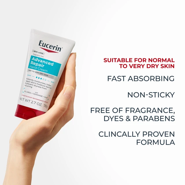 Alt view image 3 of 5 - Eucerin Advanced Repair Hand Cream, Travel Size, 2.7 oz Tube