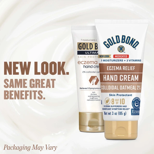 Alt view image 3 of 5 - Gold Bond Medicated Eczema Relief Hand Cream, 3 oz., Skin Protectant Cream with 2% Colloidal Oatmeal