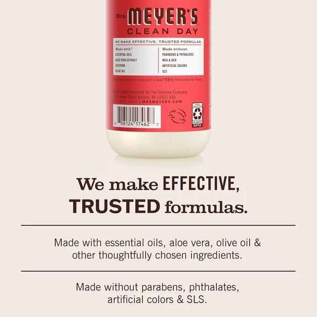 Alt view image 2 of 6 - MRS. MEYER'S CLEAN DAY Hand Soap, Rhubarb Scent, 12.5 Fl Oz Bottle