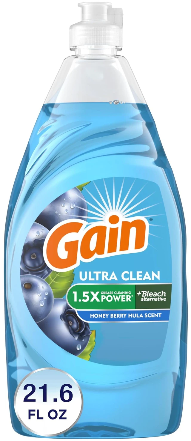 Main image of Gain Ultra + Bleach Alternative Dish Soap, Dishwashing Liquid, Honey Berry Hula, 21.6 Fl Oz