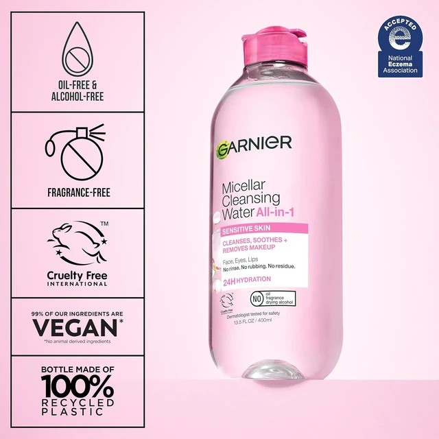 Alt view image 5 of 6 - Garnier Micellar Water, Facial Cleanser & Makeup Remover, 3.4 Fl Oz
