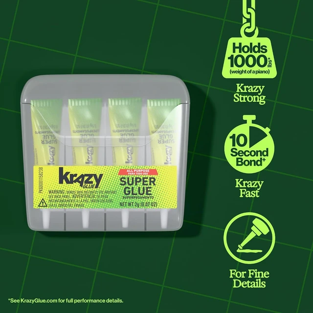 Alt view image 2 of 5 - Krazy Glue All Purpose Super Glue Gel with Precision Tip (0.5g x 4 Tubes)